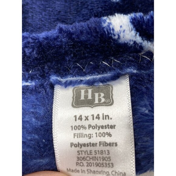 HB Whale Plush Baby Blanket Lovie Comfort Toy 14"x14" Soft Blue White Anchors - Picture 6 of 9